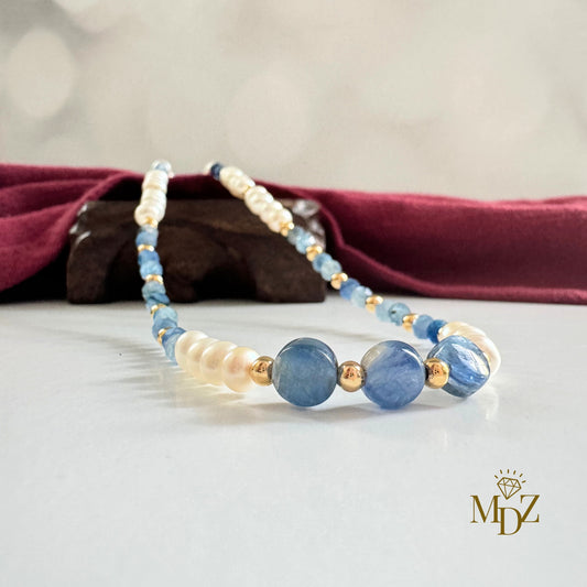 Kyanite and Pearl Necklace